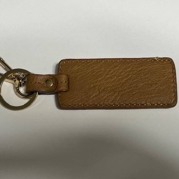 Tignanello Brown Leather Metal Key Fob Purse Clip & Ring Hang Tag - Picture 4 of 12